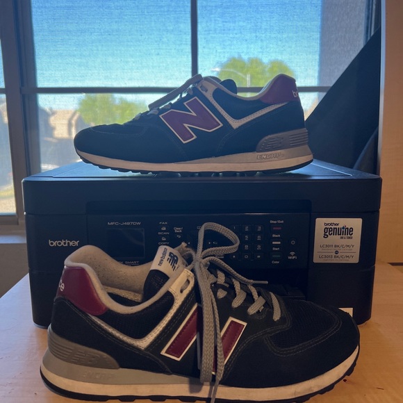 New Balance | Shoes | New Balance 574 Casual Mens Shoes Ml574ssl Black  Scarlet Size 95 Mens | Poshmark